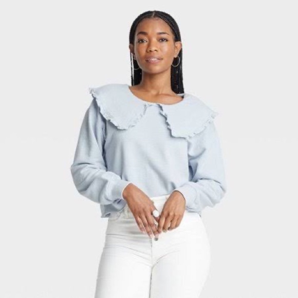 universal thread fashion crop sweater, size medium - Picture 2 of 7